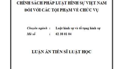 LUẬN ÁN TIẾN SĨ: CHÍNH SÁCH PHÁP LUẬT HÌNH SỰ VIỆT NAM ĐỐI VỚI CÁC TỘI PHẠM VỀ CHỨC VỤ