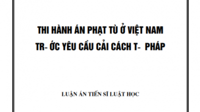 LUẬN ÁN TIẾN SĨ: THI HÀNH ÁN PHẠT TÙ Ở VIỆT NAM TRƯỚC YÊU CẦU CẢI CÁCH TƯ PHÁP