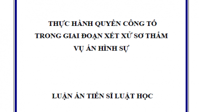 LUẬN ÁN TIẾN SĨ: THỰC HÀNH QUYỀN CÔNG TỐ TRONG GIAI ĐOẠN XÉT XỬ SƠ THẨM VỤ ÁN HÌNH SỰ