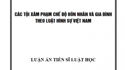 LUẬN ÁN TIẾN SĨ: CÁC TỘI XÂM PHẠM CHẾ ĐỘ HÔN NHÂN VÀ GIA ĐÌNH THEO LUẬT HÌNH SỰ VIỆT NAM