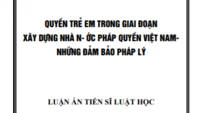 LUẬN ÁN TIẾN SĨ: QUYỀN TRẺ EM TRONG GIAI ĐOẠN XÂY DỰNG NHÀ NƯỚC PHÁP QUYỀN VIỆT NAM - NHỮNG ĐẢM BÁO PHÁP LÝ