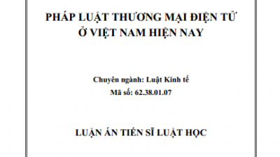 LUẬN ÁN TIẾN SĨ: PHÁP LUẬT THƯƠNG MẠI ĐIỆN TỬ Ở VIỆT NAM HIỆN NAY