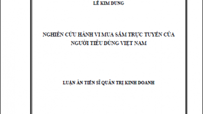 LUẬN ÁN TIẾN SĨ: NGHIÊN CỨU HÀNH VI MUA SẮM TRỰC TUYẾN CỦA NGƯỜI TIÊU DÙNG VIỆT NAM (TÁC GIẢ: LÊ KIM DUNG)