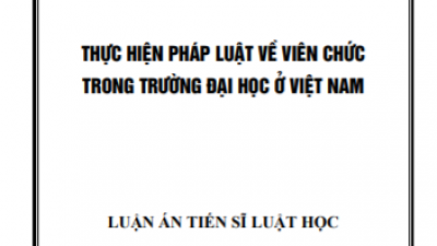 LUẬN ÁN TIẾN SĨ: THỰC HIỆN PHÁP LUẬT VỀ VIÊN CHỨC TRONG TRƯỜNG ĐẠI HỌC Ở VIỆT NAM