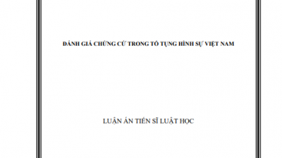 LUẬN ÁN TIẾN SĨ: ĐÁNH GIÁ CHỨNG CỨ TRONG TỐ TỤNG HÌNH SỰ VIỆT NAM