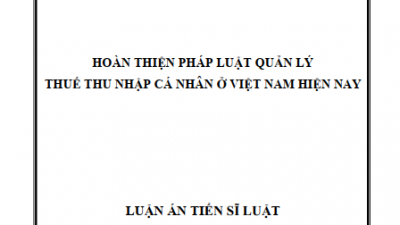 LUẬN ÁN TIẾN SĨ: HOÀN THIỆN PHÁP LUẬT QUẢN LÝ THUẾ THU NHẬP CÁ NHÂN Ở VIỆT NAM HIỆN NAY