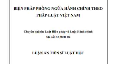 LUẬN ÁN TIẾN SĨ: BIỆN PHÁP PHÒNG NGỪA HÀNH CHÍNH THEO PHÁP LUẬT VIỆT NAM