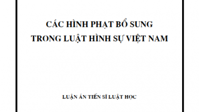LUẬN ÁN TIẾN SĨ: CÁC HÌNH PHẠT BỔ SUNG TRONG LUẬT HÌNH SỰ VIỆT NAM