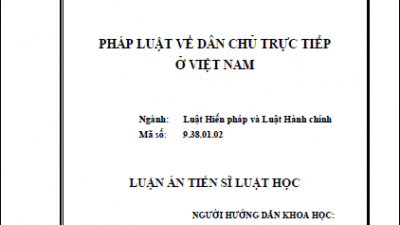 LUẬN ÁN TIẾN SĨ: PHÁP LUẬT VỀ DÂN CHỦ TRỰC TIẾP Ở VIỆT NAM (TÁC GIẢ: NGUYỄN THỊ DUNG)