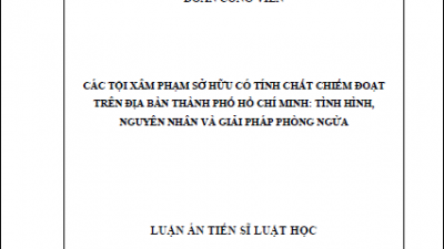 LUẬN ÁN TIẾN SĨ: CÁC TỘI XÂM PHẠM SỞ HỮU CÓ TÍNH CHẤT CHIẾM ĐOẠT TRÊN ĐỊA BÀN THÀNH PHỐ HỒ CHÍ MINH: TÌNH HÌNH, NGUYÊN NHÂN VÀ GIẢI PHÁP PHÒNG NGỪA (TÁC GIẢ: ĐOÀN CÔNG VIÊN)