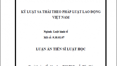 LUẬN ÁN TIẾN SĨ: KỶ LUẬT SA THẢI THEO PHÁP LUẬT LAO ĐỘNG VIỆT NAM (TÁC GIẢ: NGUYỄN THÀNH VINH)
