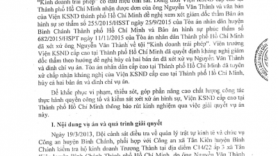 THÔNG BÁO RÚT KINH NGHIỆM: VỤ ÁN OAN SAI VỀ TỘI “KINH DOANH TRÁI PHÉP”