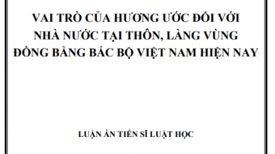 LUẬN ÁN TIẾN SĨ: Vai trò của Hương ước đối với Nhà nước tại thôn, làng tại vùng đồng bằng Bắc bộ Việt Nam hiện nay