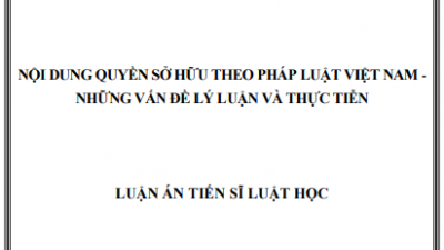 NỘI DUNG QUYỀN SỞ HỮU THEO PHÁP LUẬT VIỆT NAM – NHỮNG VẤN ĐỀ LÝ LUẬN VÀ THỰC TIỄN