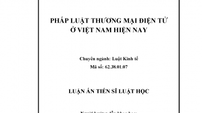 LUẬN ÁN TIẾN SĨ: PHÁP LUẬT THƯƠNG MẠI ĐIỆN TỬ Ở VIỆT NAM HIỆN NAY (Tác giả: Lê Văn Thiệp)