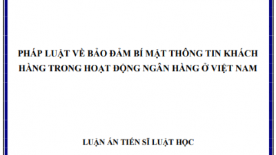 Luận án Tiến sĩ: Pháp luật về bảo đảm bí mật thông tin khách hàng trong hoạt động Ngân hàng ở Việt Nam