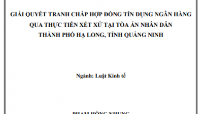 LUẬN VĂN THẠC SĨ: GIẢI QUYẾT TRANH CHẤP HỢP ĐỒNG TÍN DỤNG NGÂN HÀNG QUA THỰC TIỄN XÉT XỬ TẠI TÒA ÁN NHÂN DÂN THÀNH PHỐ HẠ LONG, TỈNH QUẢNG NINH