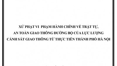 LUẬN ÁN TIẾN SĨ: XỬ PHẠT VI PHẠM HÀNH CHÍNH VỀ TRẬT TỰ, AN TOÀN GIAO THÔNG ĐƯỜNG BỘ CỦA LỰC LƯỢNG CẢNH SÁT GIAO THÔNG TỪ THỰC TIỄN THÀNH PHỐ HÀ NỘI