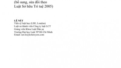TÀI LIỆU BÀI GIẢNG: QUYỀN SỞ HỮU TRÍ TUỆ (bổ sung, sửa đổi theo Luật Sở hữu Trí tuệ 2005) 