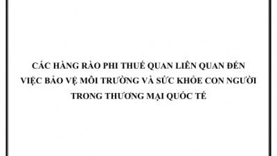 LUẬN ÁN TIẾN SĨ: CÁC HÀNG RÀO PHI THUẾ QUAN LIÊN QUAN ĐẾN VIỆC BẢO VỆ MÔI TRƯỜNG VÀ SỨC KHỎE CON NGƯỜI TRONG THƯƠNG MẠI QUỐC TẾ