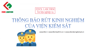 THÔNG BÁO RÚT KINH NGHIỆM VỀ VỤ ÁN HÌNH SỰ 