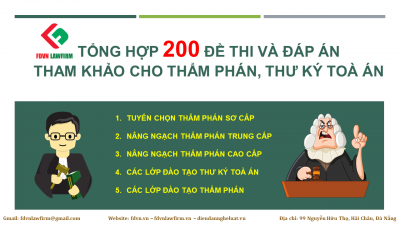 TỔNG HỢP 200 ĐỀ THI VÀ ĐÁP ÁN THAM KHẢO CHO THẨM PHÁN, THƯ KÝ TOÀ ÁN