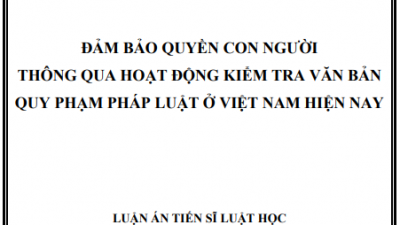 Luận án Tiến sĩ: Bảo đảm quyền con người thông qua hoạt động kiểm tra văn bản quy phạm pháp luật ở Việt Nam hiện nay