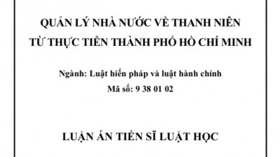 LUẬN ÁN TIẾN SĨ: QUẢN LÝ NHÀ NƯỚC VỀ THANH NIÊN TỪ THỰC TIỄN THÀNH PHỐ HỒ CHÍ MINH