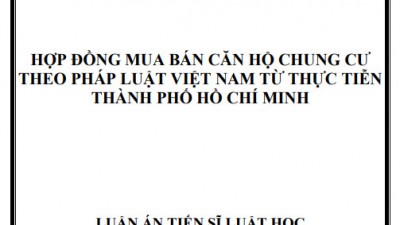 LUẬN ÁN TIẾN SĨ: HỢP ĐỒNG MUA BÁN CĂN HỘ CHUNG CƯ THEO PHÁP LUẬT VIỆT NAM TỪ THỰC TIỄN THÀNH PHỐ HỒ CHÍ MINH 