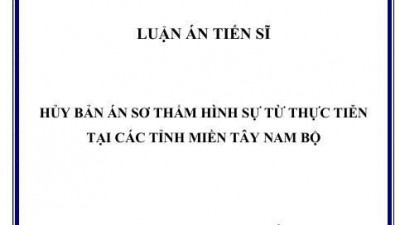 LUẬN ÁN TIẾN SĨ: HỦY BẢN ÁN SƠ THẨM HÌNH SỰ TỪ THỰC TIỄN TẠI CÁC TỈNH MIỀN TÂY NAM BỘ 