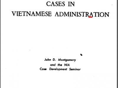 SÁCH TRƯỜNG HỢP HÀNH CHÍNH VIỆT NAM / CASES IN VIETNAMESE ADMINISTRATION (1959)