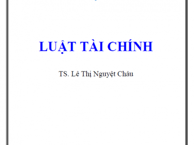 GIÁO TRÌNH LUẬT TÀI CHÍNH (NĂM 2009)