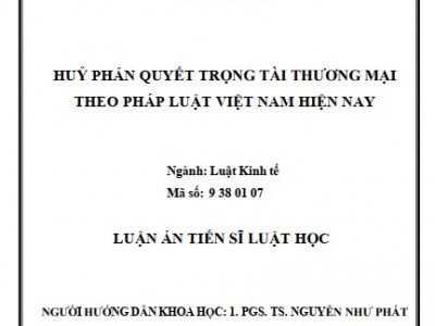 LUẬN ÁN TIẾN SĨ: 