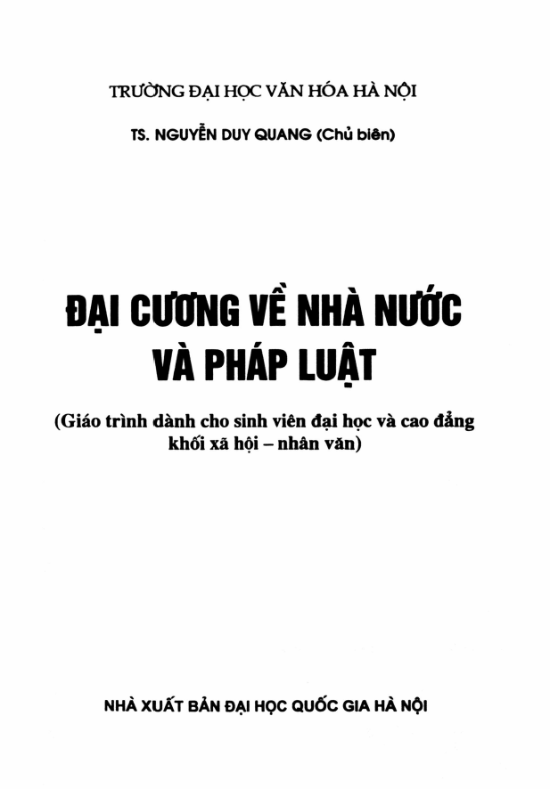 ĐẠI CƯƠNG VỀ NHÀ NƯỚC VÀ PHÁP LUẬT