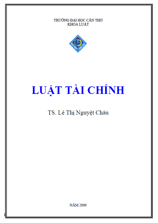 GIÁO TRÌNH LUẬT TÀI CHÍNH (NĂM 2009)