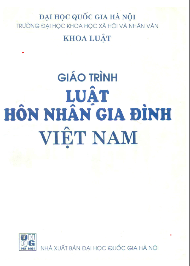 GIÁO TRÌNH LUẬT HÔN NHÂN GIA ĐÌNH VIỆT NAM (NĂM 1998)