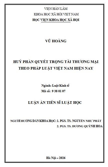 LUẬN ÁN TIẾN SĨ: 