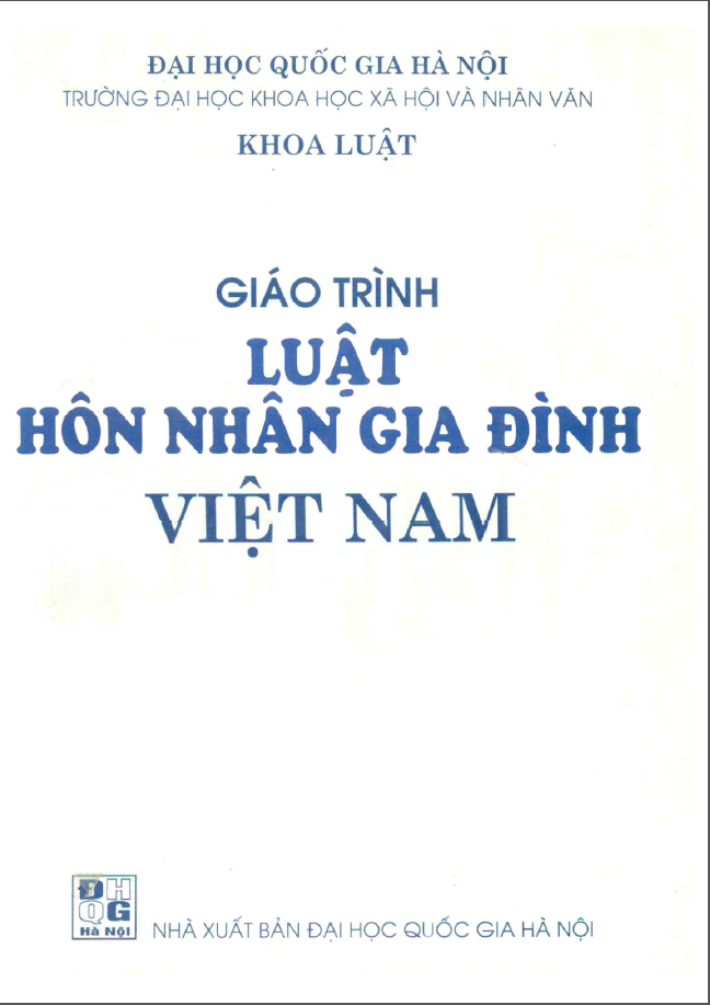GIÁO TRÌNH LUẬT HÔN NHÂN VÀ GIA ĐÌNH VIỆT NAM (NĂM 1998)